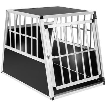 tectake Hondenbench single met schuine achterwand - zwart, Dieren en Toebehoren, Hondenhokken, Verzenden, Nieuw