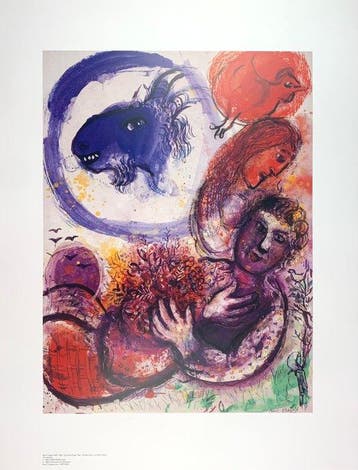 Marc Chagall (1887-1985) - The Blue Goat, 1964 - Artprint -