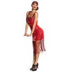 Charleston Jurk Rood Dames Glitter, Verzenden, Nieuw