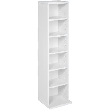 tectake CD mediakast met 6 vakken 90x21x20cm - wit, Verzenden