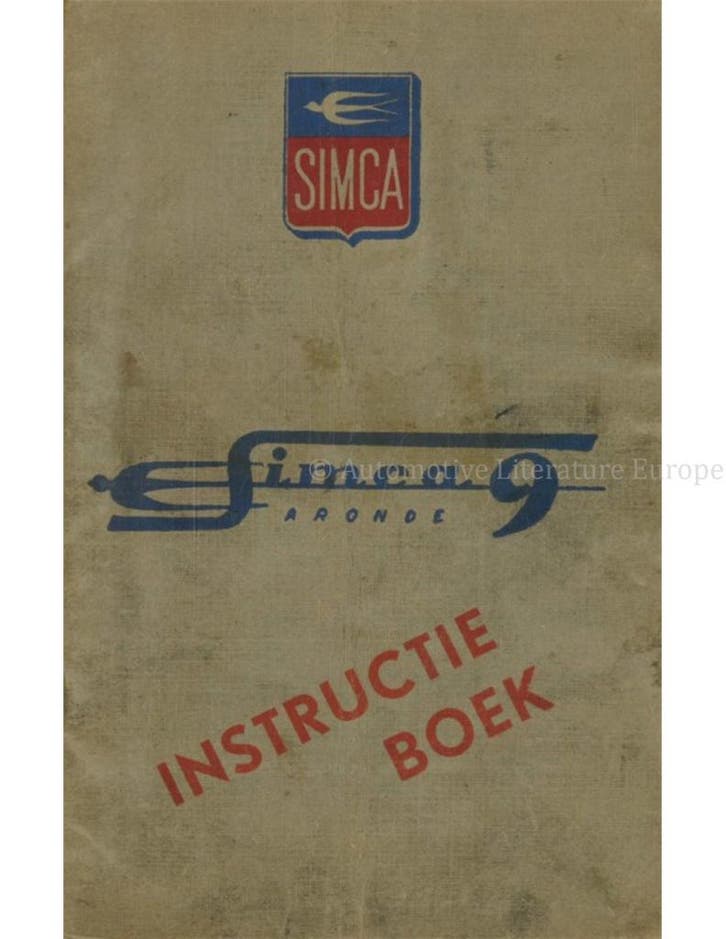 1951 SIMCA 9 ARONDE INSTRUCTIEBOEKJE NEDERLANDS, Autos : Divers, Modes d'emploi & Notices d'utilisation