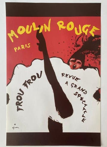 René Gruau - MOULIN ROUGE - FROU FROU - Années 1980