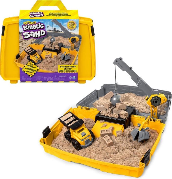 Kinetic Sand – Bouwplaatskoffer - 907g origineel Kinetic, Kinderen en Baby's, Speelgoed | Overig, Nieuw, Verzenden