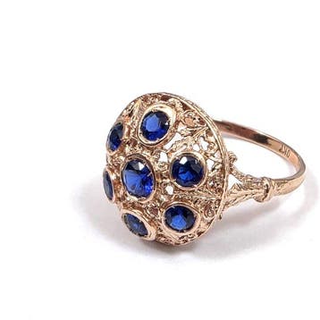 Zonder minimumprijs - Ring - 9 kt. Roségoud, Zilver Spinel, Nieuw
