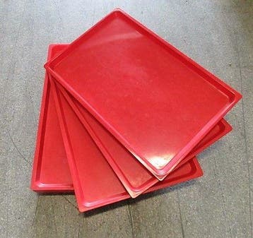 Schaal, Plaat, Plateau rood, 60cm x 40cm, Zakelijke goederen