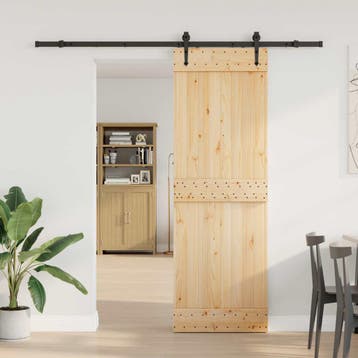 vidaXL Schuifdeur NARVIK Naturel en Zwart 70 x 210 cm (213,5, Verzenden, Nieuw