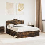vidaXL Bedframe Rook Eiken 140 x 190 cm Massief grenenhout, Verzenden, Nieuw