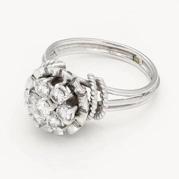 Ring - 18 karaat Witgoud Diamant (Natuurlijk)
