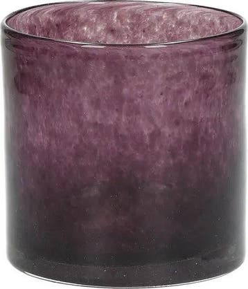 Pomax SKLO Windlicht - Aubergine Glas - ø 10 x 10 cm, Huis en Inrichting, Woonaccessoires | Kandelaars en Kaarsen, Verzenden, Nieuw