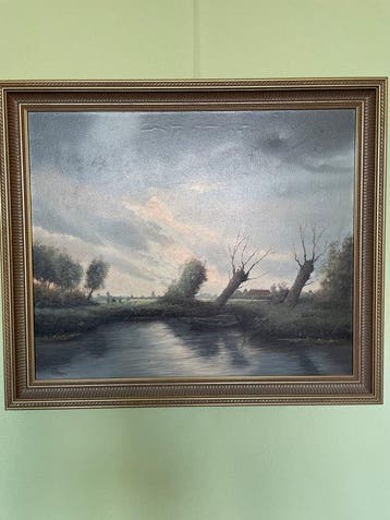 Willem Kroon - (1946 - 2001) - Aan de Vliet, Antiek en Kunst