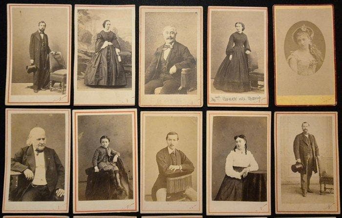 Nadar (1820–1910) - 15 Carte de Visite CDV portretten door, Audio, Tv en Foto, Fotocamera's Analoog