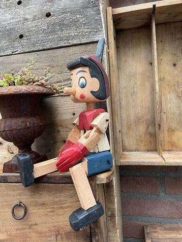 Decoratief ornament - Wooden Pinocchio - Italië