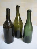 Fles (3) - Antieke mondgeblazen wijnflessen diepe ziel 1890