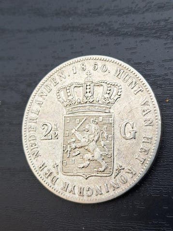 Nederland. Willem III. 2 1/2 Gulden 1850 (Zonder