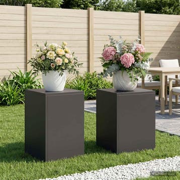 vidaXL Plantenstand 2 pcs Zwart 30 x 30 x 40 cm Staal, Verzenden
