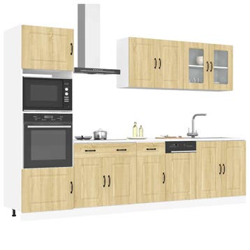 vidaXL 7-delige Keukenkastenset Kalmar bewerkt hout sonoma, Verzenden