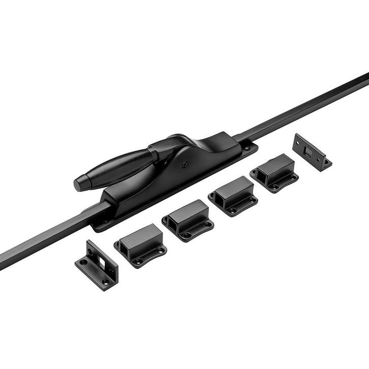 Deur espagnolet Klassiek mat zwart met stangenset 2x150cm..., Doe-het-zelf en Bouw, Hang- en Sluitwerk, Overige typen, Nieuw, Koper of Messing