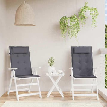 vidaXL Stoelkussens 2 st hoge rug oxford stof, Verzenden
