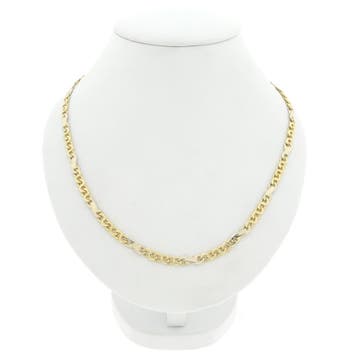 Bicolor gouden fantasieschakel ketting, Ophalen of Verzenden
