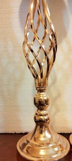 Lampe de table de chevet (2) - Torsadés - Métal doré - 2