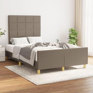 vidaXL Bedframe zonder matras 120x200 cm stof taupe, Verzenden
