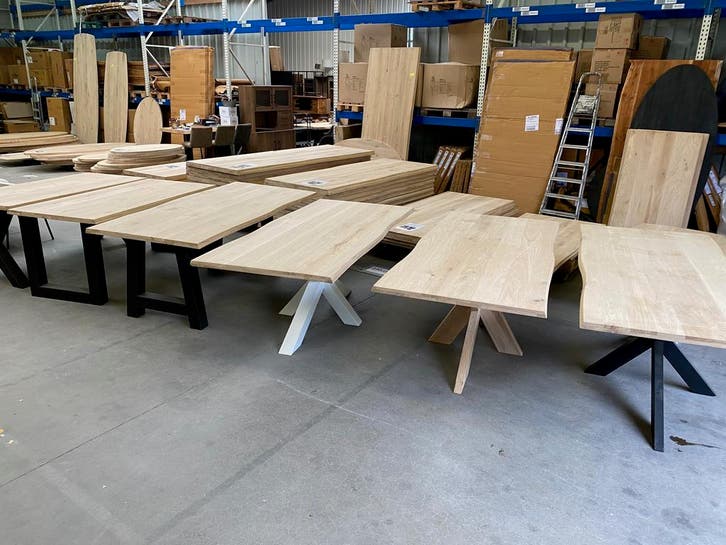 Aerts massief eiken eettafel + onderstel naar keuze (A-keuze, Maison & Meubles, Tables | Tables à manger