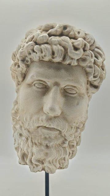sculptuur, Testa di Lucio Vero - 36 cm - marmerpoeder