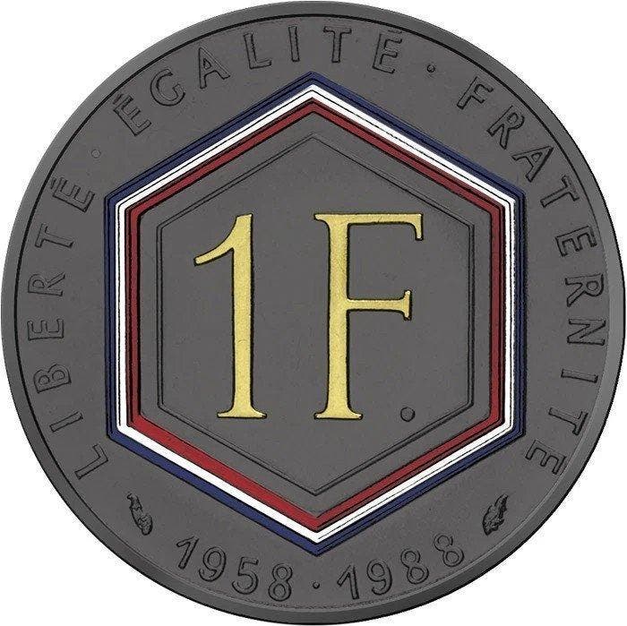 Frankrijk. 1 Franc 1988 Charles de Gaulle (Zonder, Postzegels en Munten, Munten | Europa | Niet-Euromunten