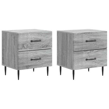 vidaXL Nachtkastje 2 pcs Grijs sonoma 43 x 34,5 x 47,5 cm, Verzenden, Nieuw