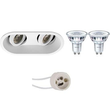 LED Spot Set 4W - Dimbare Kantelbare Inbouwspot Mat Wit, GU1, Verzenden