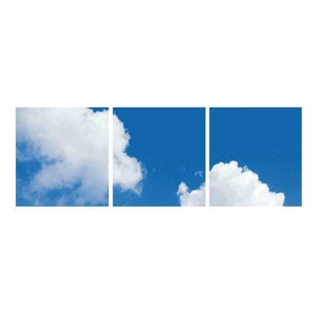 Wolkenplafond Fotoprint verdeeld over 3 panelen 60x60 cm, Verzenden, Nieuw