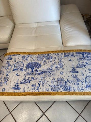 San Leucio - plaid kasjmier feministische toile de Jouy