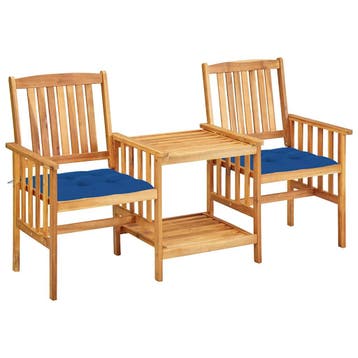 vidaXL Tuinstoelen met tafeltje en kussens massief, Verzenden