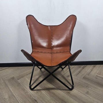 Chaise - Chaise papillon Butterfly (3107) - Cuir, Métal