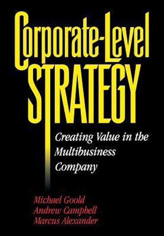 Corporate-level Strategy 9780471047162 Michael Goold, Livres, Langue | Anglais, Envoi