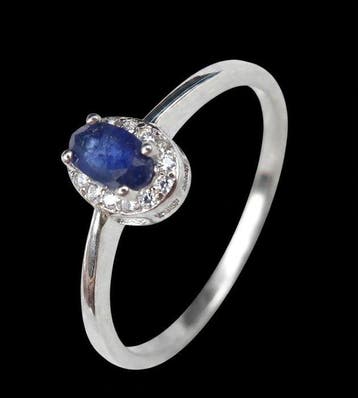 Saffier - Zilver, De Kroon van Rijp – Ring met Blauwe