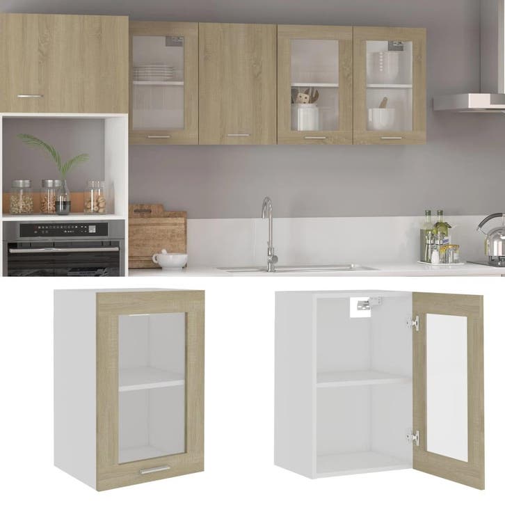 vidaXL Bovenkast Lyon 40x31x60 cm bewerkt hout sonoma, Huis en Inrichting, Kasten | Overige, Nieuw, Verzenden
