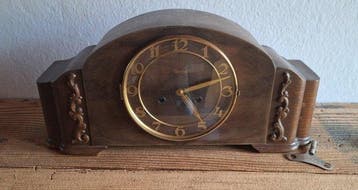 Slingerklok - Mauthe - Art Deco - Gegoten messing, Walnoot -, Antiek en Kunst