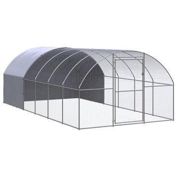 vidaXL Kippenren 3x6x2 m gegalvaniseerd staal, Verzenden