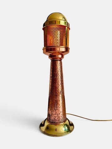Lampe de table - Phare des années 1950 - Hauteur 52 cm -