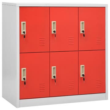 vidaXL Lockerkast 90x45x92,5 cm staal lichtgrijs en rood, Verzenden