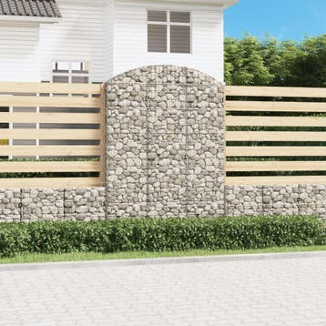 vidaXL Schanskorf gewelfd 150x30x200/220 cm gegalvaniseerd, Verzenden, Nieuw