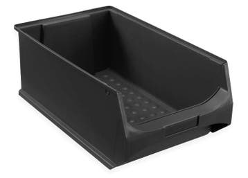 Magazijnbak 500x300x200 mm zwart kunststof nieuw, Ophalen of Verzenden