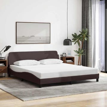 vidaXL Bedframe Dover stof donkerbruin 160x200 cm, Verzenden