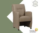 Leren eetkamerstoel Sharp - Hermes Mocca (taupe/bruin) -, Huis en Inrichting, Stoelen, Eigentijds, Modern, Bruin, Nieuw, Leer