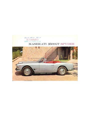 1959 MASERATI 3500 GT SPYDER BROCHURE, Ophalen of Verzenden