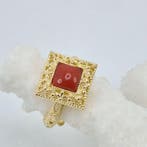 Corail rouge - Argent, Plaqué or - Bague - CORALLO