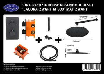 One-Pack inbouw-regendoucheset Muuruitloop 300mm Rond Mat, Ophalen of Verzenden
