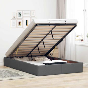 vidaXL Bedframe zonder matras 120x190 cm stof donkergrijs, Verzenden