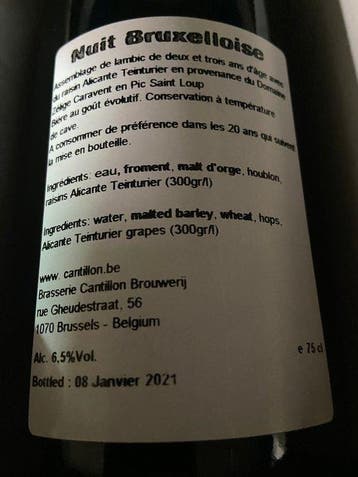 Cantillon - Nuit Bruxelloise - 75cl, Collections